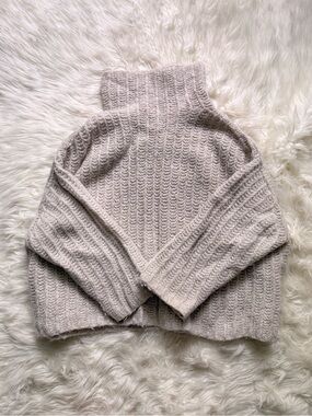 Free People Fluffy Fox Oversized Wool Sweater Cream Tan Size Small